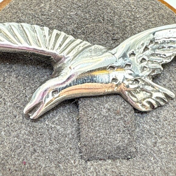 VTG Sterling Silver 925 Flying Seagull Textured Brooch Size 2.5" Length - Picture 4 of 14